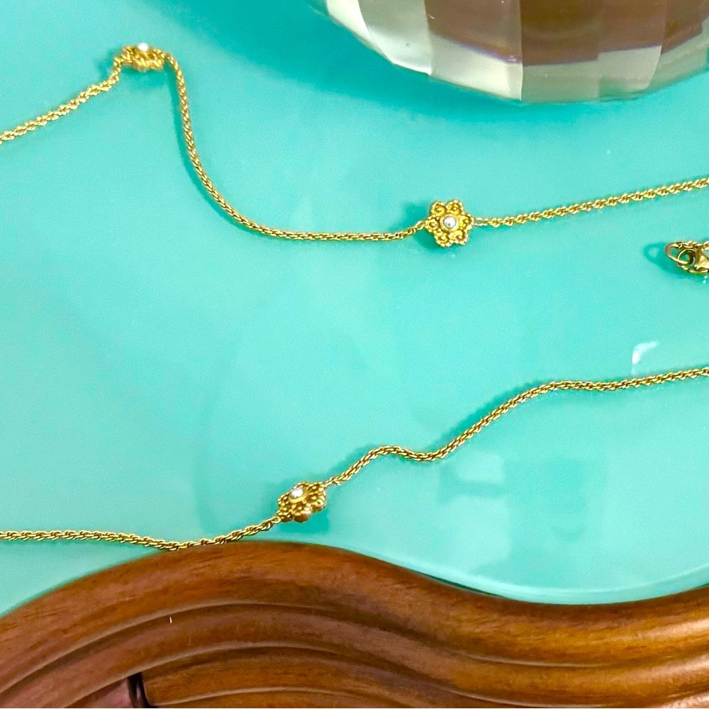 Julie Vos Daisy Pearl Long Necklace